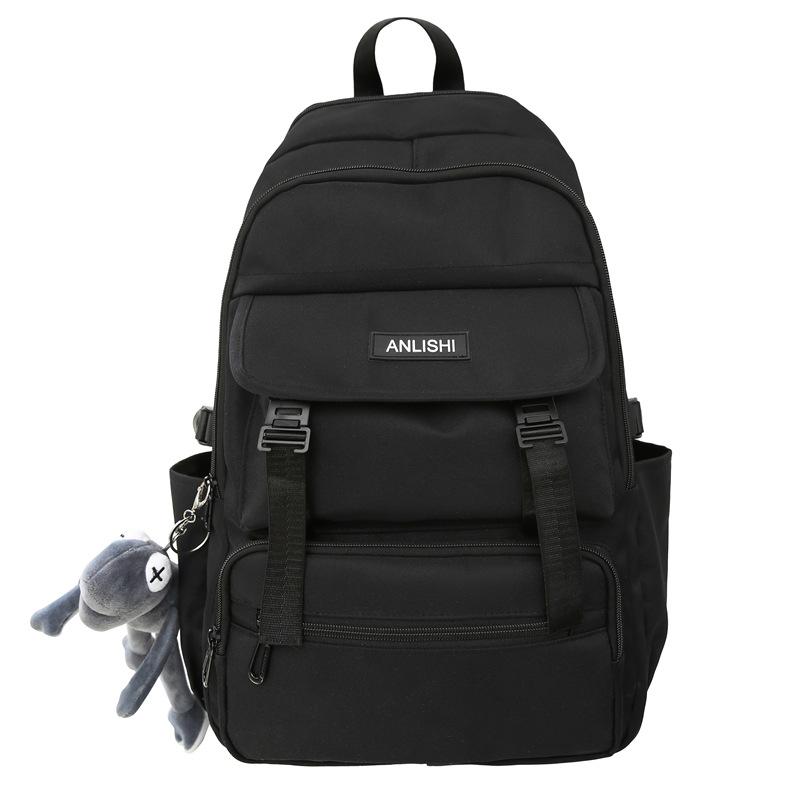 

Schoolbag for Girls and Boys with Large Capacity High School Students with Lightweight Spine Protection With pendant
