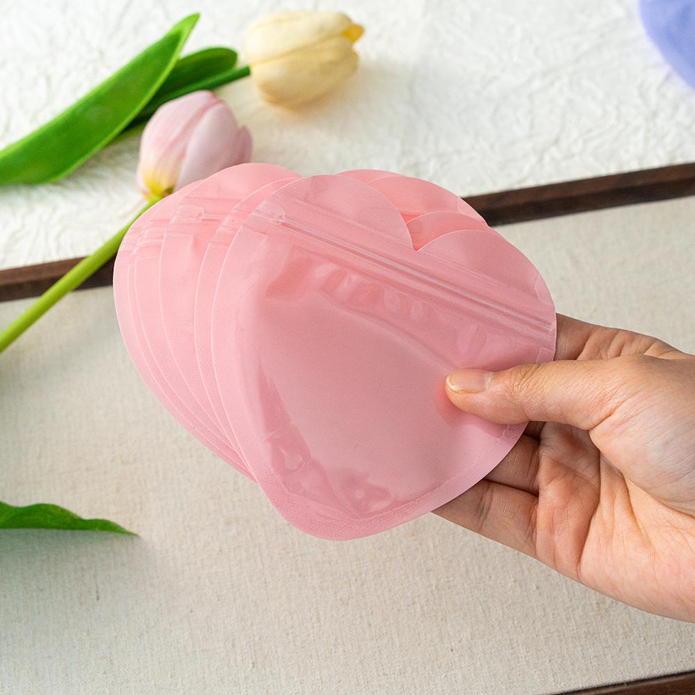 20pcs Heart Candy Plastic Bag For Wedding Birthday Party DIY Display Necklace Bracelet Gifts Packaging Pouch Small Businesses