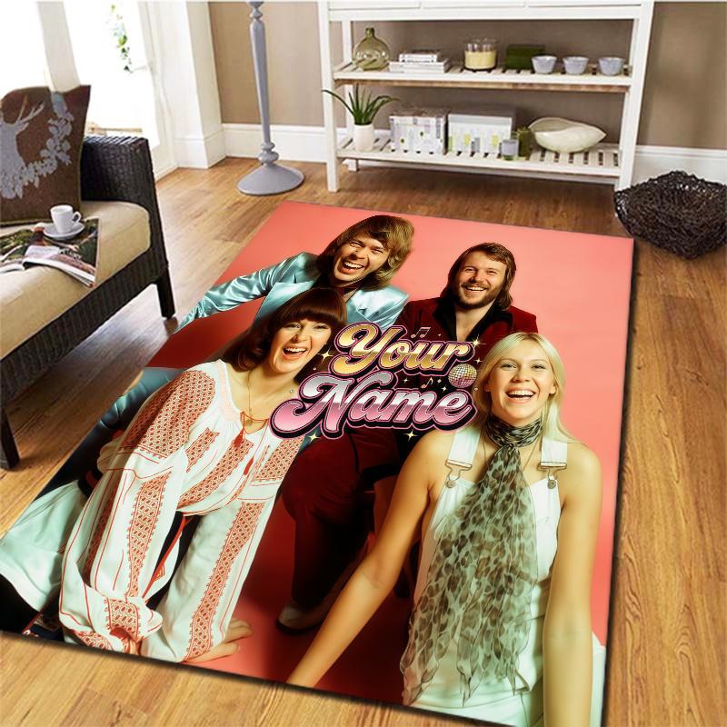 Abba Custom Name Carpet Rug For Living Room Bedroom Home Sofa Decoration Kids Play Nonslip Floor Mat