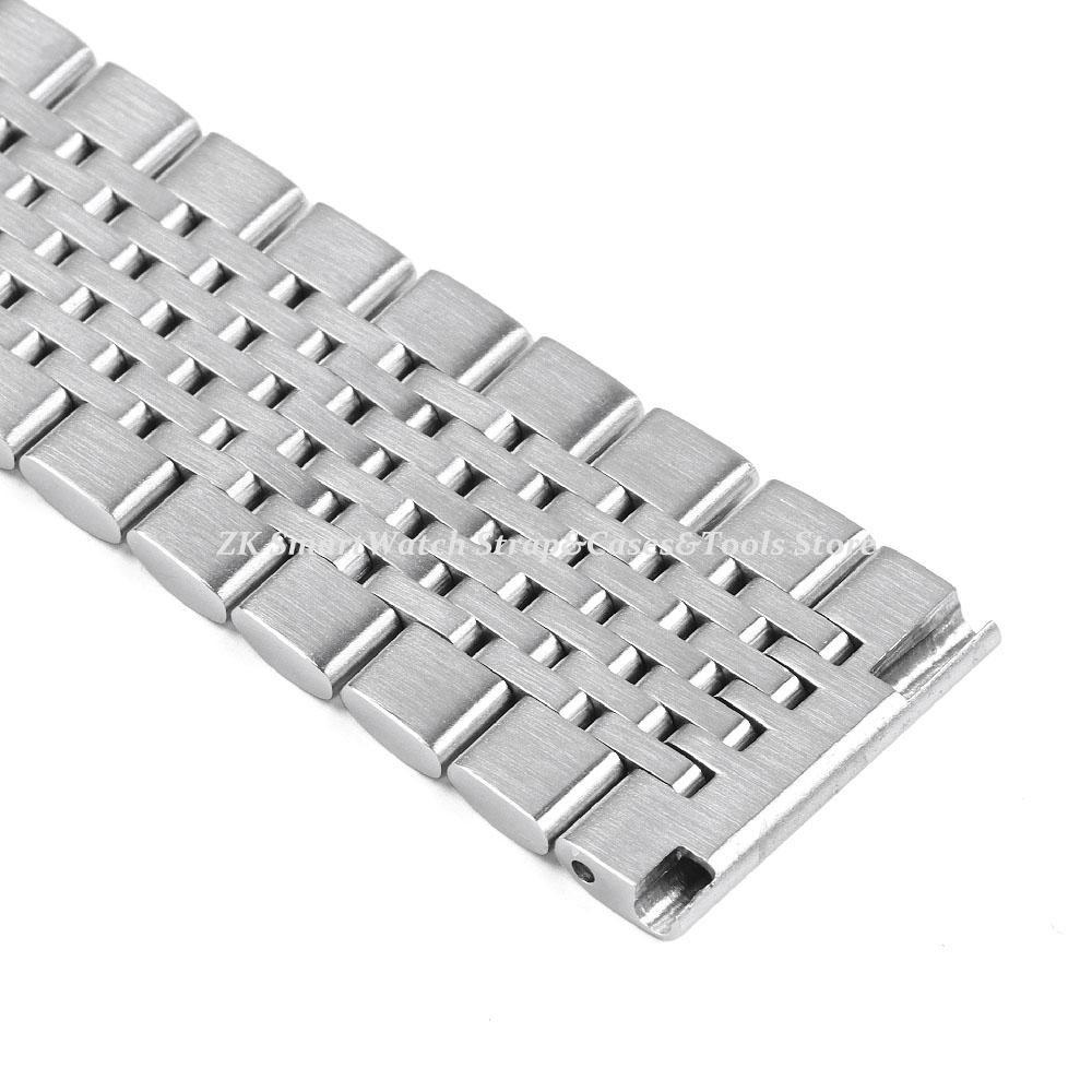 Massives Edelstahl Uhrenarmband mit gebogenem Ende 12 14 16 18 20 21 22 24mm Metallband Faltschließe Universal Armband Uhrenarmband