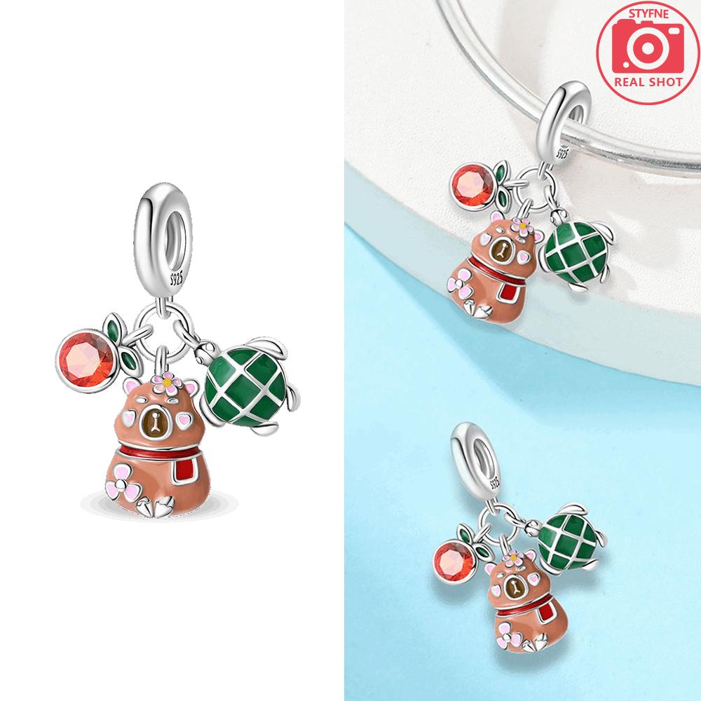 Originalcopper Blue Pendant Doctor'S Cap Pink Schoolbag Bear Pendant Bead Fit Bracelet Women Jewelry Diy Accessory Gift