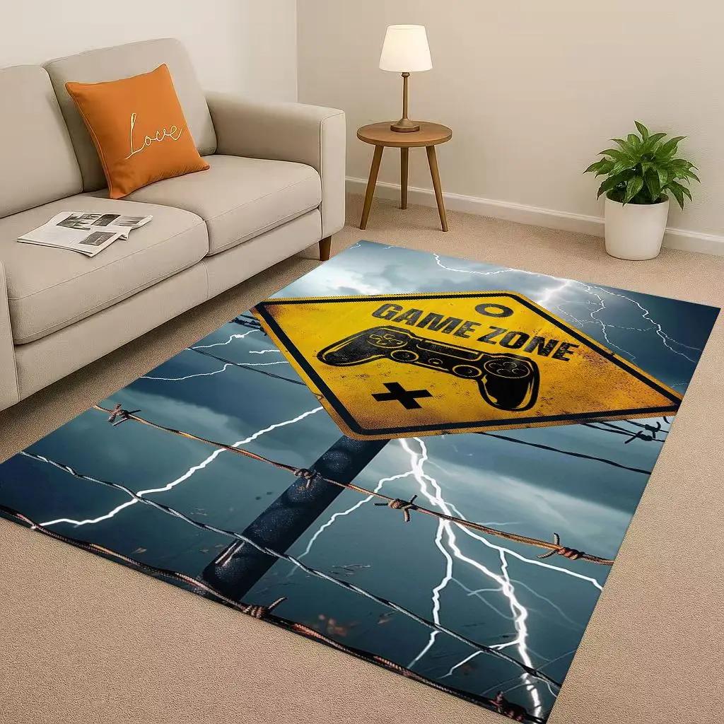 27 Style Game Zone Sign Gamer Controller Living Room Non-Slip Area Rug Carpet For Bedroom Kids Playroom Sofa,Home Decor Doormat
