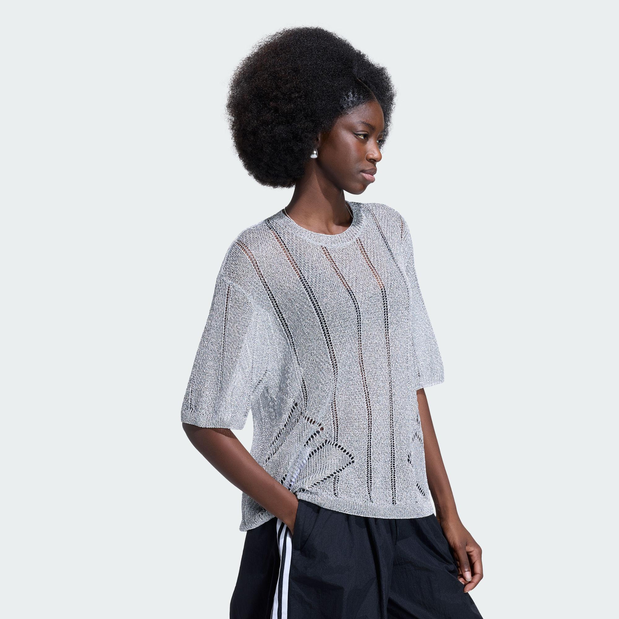 Adidas Women's Silver Originals Adilenium Jersey Knitwear Cm