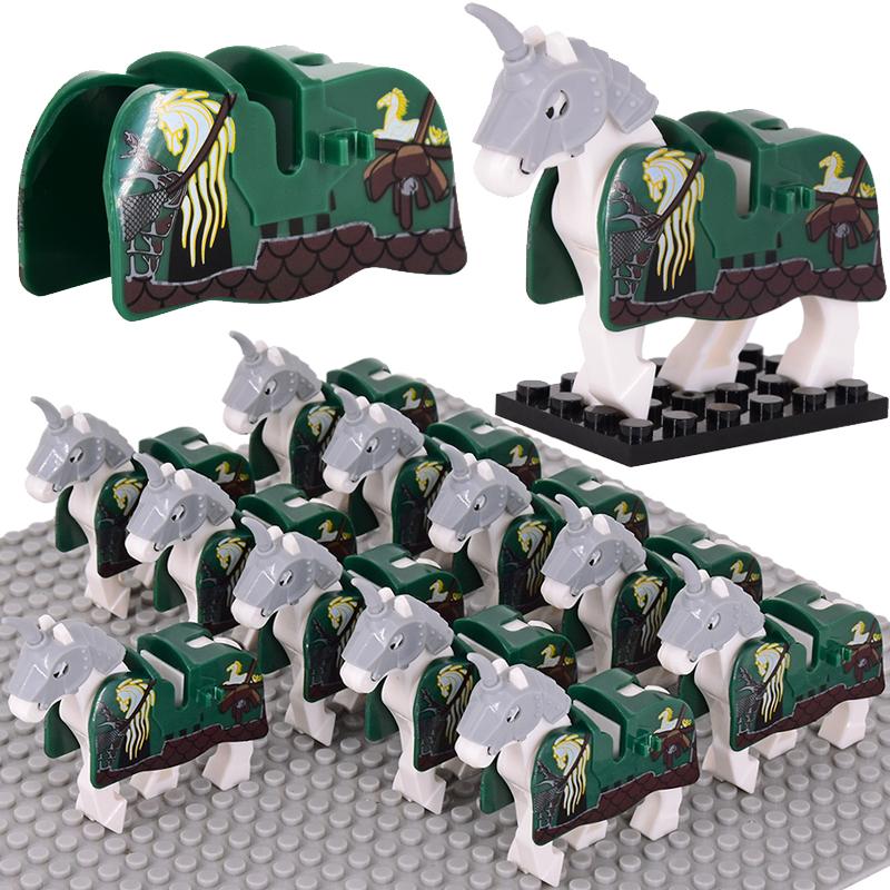 Středověké vojenské sady Figury kavalérie Válečný kůň Zvířata Stavební kostky Díly Rytířské zbraně Příslušenství Hračky pro děti dárky