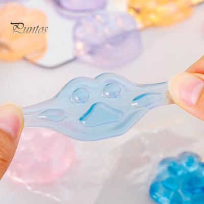 3Pcs Clear Cat Paw Squeeze Toy Stress Relief Transparent Kitten Paw Pinch Sensory Toy Kids Teens Adults Soft TPR Stress Ball Animal Paw Fidget Toy