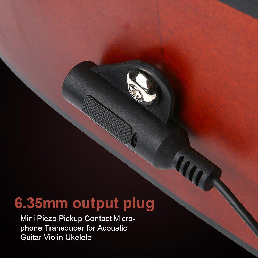 Piezo Microphone Transducer AD35 Mini Piezo Pickup Contact Microphone Transducer for Acoustic and Ukulele Guitar, Violin,