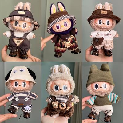 For 17cm Labubu Doll Clothes Fashion Clothes Hoodies Doll Clothes Color Match Hoodies Dolls Accessories Cute Decoration Little Cloths