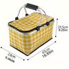 1 Stück zusammenklappbarer Picknick-Aufbewahrungskorb, tragbare isolierte Aufbewahrungsbox mit Metallgriff, heiß und kalt, großer zusammenklappbarer Aufbewahrungskorb