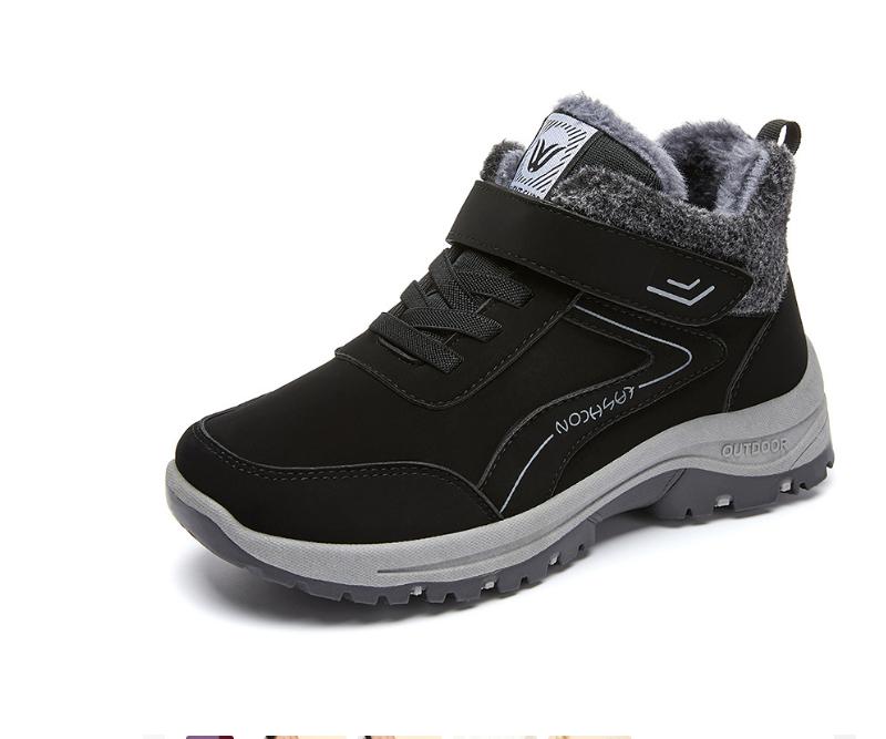 Módní Trendy Nové Zimní Plyšové Hrubé Tenisky Pohodlné Sněhule Outdoorové Turistické a Vycházkové Boty Suchý zip Teplé Kotníkové Bavlněné Boty