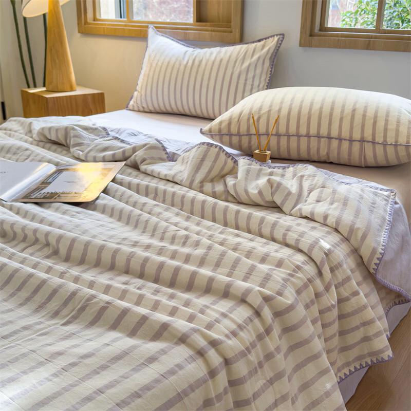 Mling Striped Washed Cotton Summer Quilt
