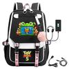 Toy Story 5 Printed Canvas Backpack With Breathable Design For Middle School Students And Travel