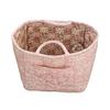 Boho Fabric Laundry Basket Floral Print Quilted Storage Basket Portable Folding Basket Bag with Handles for Home Clothes And Sundries