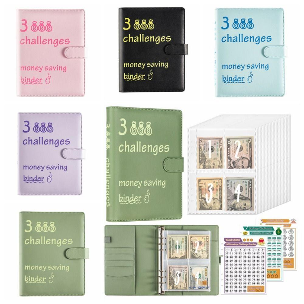 PU 100 Envelope Challenge Notebook Colorful Money Organizer  Office Stationery Supplies