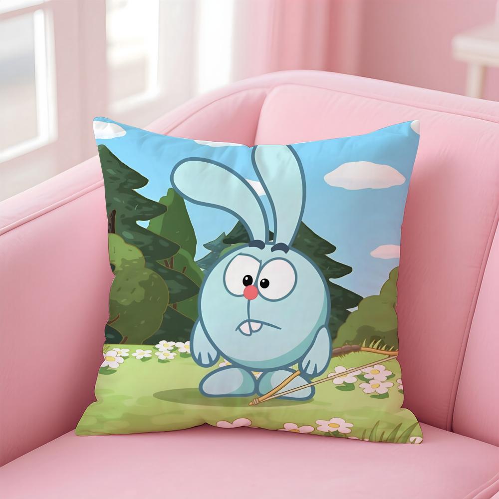 Süße Lustige Lern-Cartoon KKikoRiki Kissenbezug Kissenhülle Kurzer Plüsch Verdeckter Reißverschluss Raum Sofa Kissenbezug