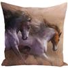 Throw Pillow Case 45x45 Animal Print War White Horse Cushion Cover Sets for Chair Sofa Decorative Home Farmhouse Decor