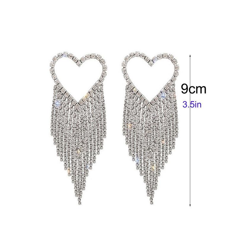 Herz Quasten Ohrringe 2023 für Frauen Kostenloser Versand Schmuckdesigner Mode Kristall Hochzeit Statement Accessoires
