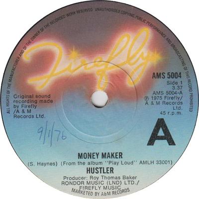 7-Zoll-Schallplatte HUSTLER Money Maker AMS5004 Firefly 1975 UK Rock Gebraucht