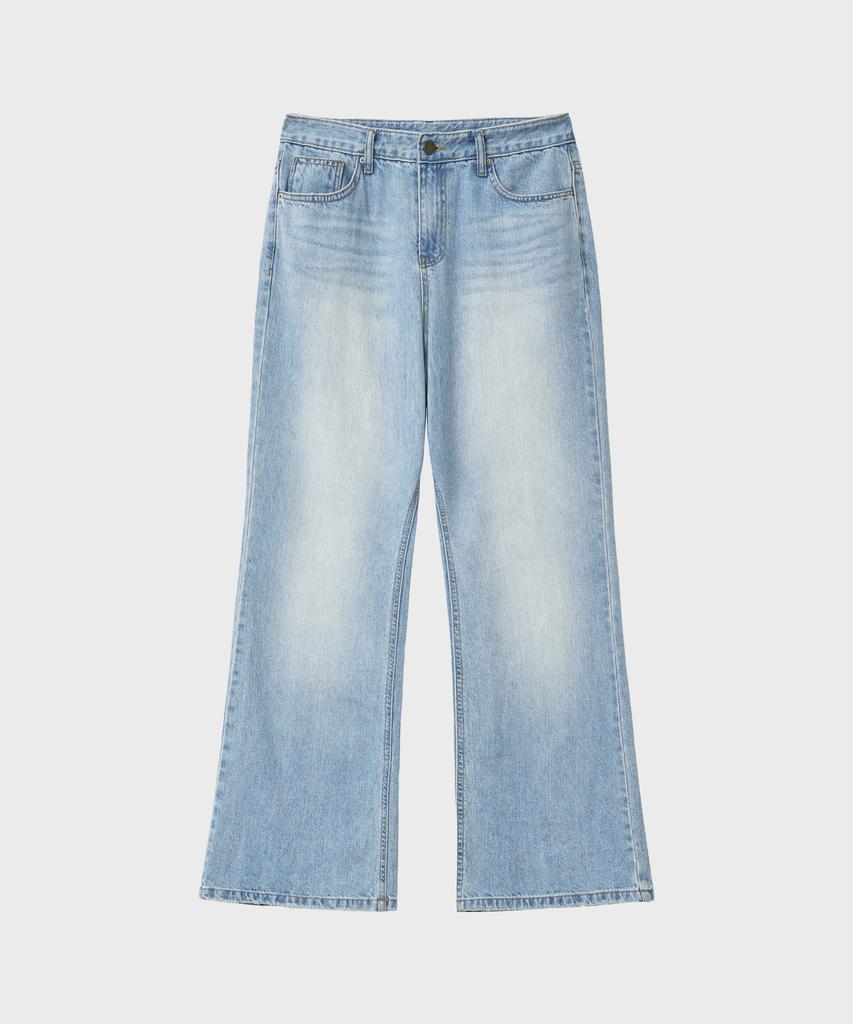 NOIRER FOR WOMAN Cotton Loose Flare Pants (Light Blue)