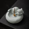 Blue Sandstone Cat Incense Insert Tea Pet Incense Seat Living Room Indoor Line Incense Sandalwood Tea Ceremony Desktop Ornament