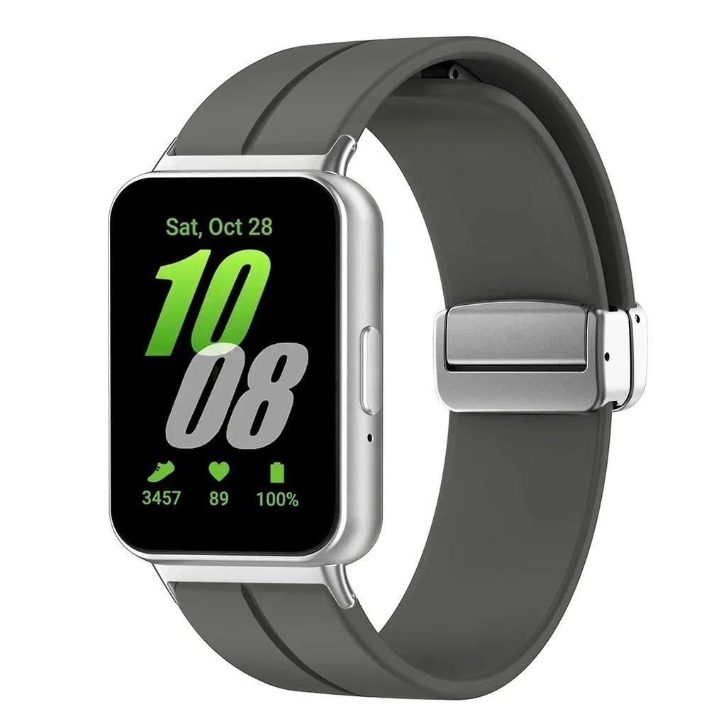 Cinturino in Silicone per Samsung Galaxy Fit3 Cinturino per Orologio Fibbia Magnetica Braccialetto Sostituzione Correa