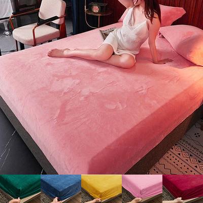 No Pillowcase Plush Warm Fitted Sheet Bedspread Flannel Thicken Bed Mattress Cover Bed Protector Sheets