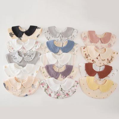 Bedruckte Kragen Baby Lätzchen Baumwolle Spucktuch 6 Lagen Mull Baby Spucktücher Mädchen Verstellbare Lätzchen für Neugeborene Baby Zubehör