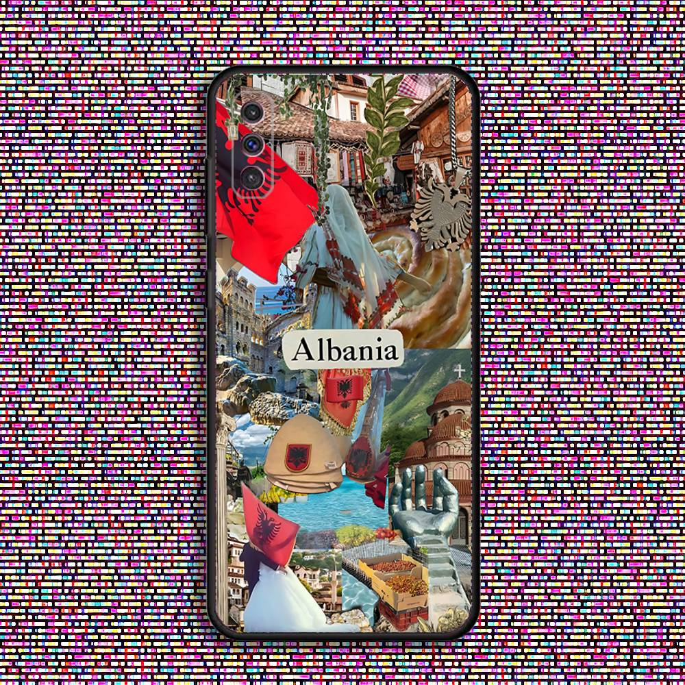 

Albania Flag Vibes Phone Case For Samsung S 25,24,23,22,30,21,10,9,Ultra,Plus,Lite,FE,4,5 G Black Soft Case Samsung S25ULTRA