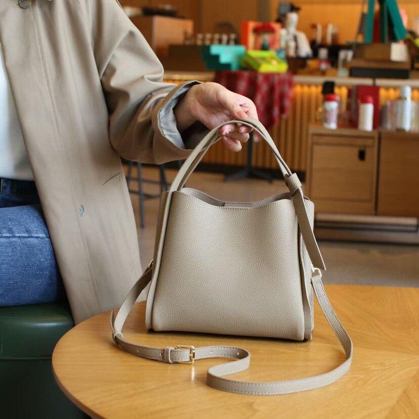 Women's Bucket Bag 2026 New Style, Top Layer Cowhide, Large Capacity, Basket Bag, Shoulder Bag, Crossbody Bag