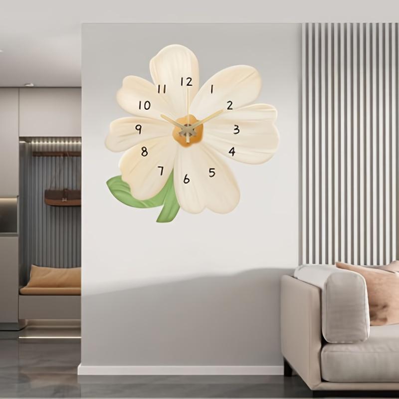 Flower Petal Design Wall Clock Silent Non Ticking Clock Creative Battery Powered Clock Home Living Room School Office Decor