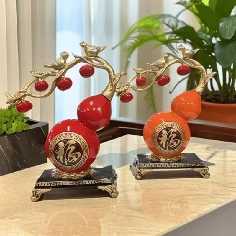 Resin Chinese-Style Gourd TV Stand Decorative Cabinet Living Room Entryway Home Decor