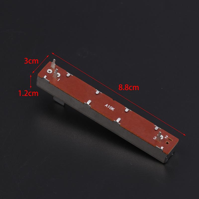 New 88mm 3-Pin Single Potentiometer A10K B10K Straight Slide Potentiometer Mono Channel Mixer Fader Stroke 6MM