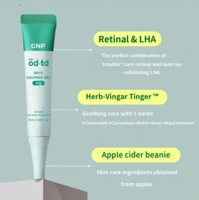 CNP Laboratory Bye OD-TD Spot Calming Gel / Blemish Treatment 10ml | Targeted Care for Troubled Skin | Direct from Korea