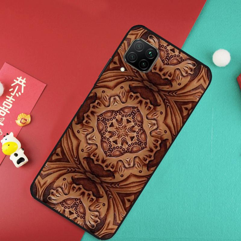 Brown Hand Tooled Western For Huawei Nova 9 10 SE 11 Pro 7i 8i 11i 12i Y73 Y72 Y61 Y91 Y90 Y70 Y60 P30 P40 Lite Case