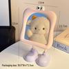 Portable Cute Desktop Makeup Mirror with Stand and Storage for Dorm or Home