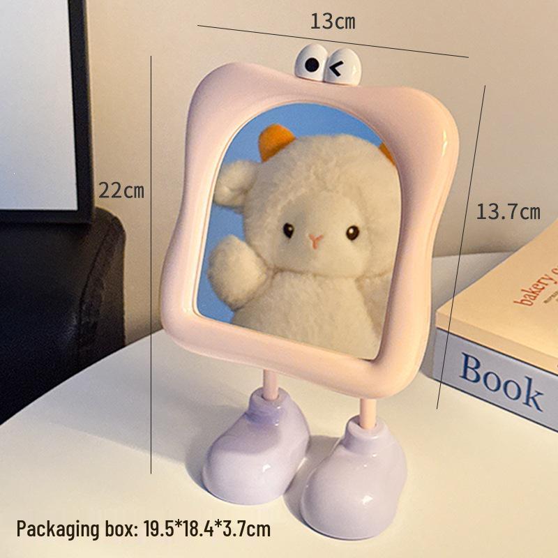 Portable Cute Desktop Makeup Mirror with Stand and Storage for Dorm or Home