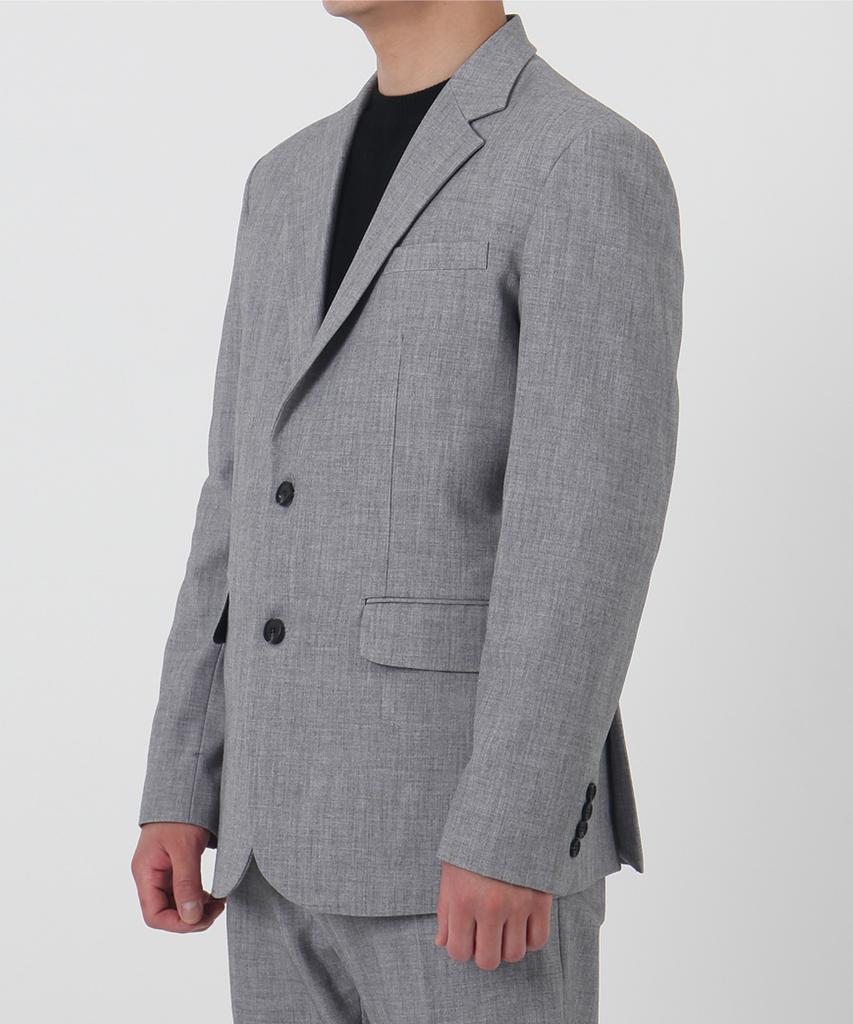 Paletot Notched Bokeh Single Blazer_Gray