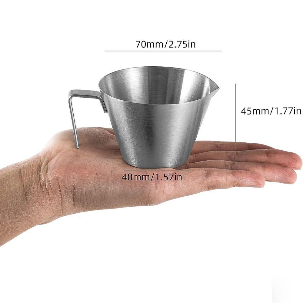 1/2pcs 100ml Espresso Shot Cups Silver Coffee Liquid Cup Cleanable Measuring Cup  Coffee