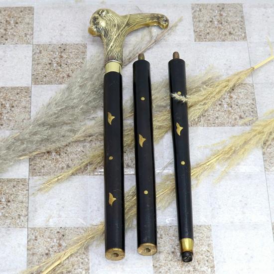 91.44 Cm Brass Lion Head Handle Wooden Handmade Walking Stick Cane Gift for Grandfather, Unique Waking Stick For Adult