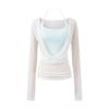 Halter Neck Chest-Pad Vest Top with Long-Sleeve Flowing Collar Cover-Up - Women's Two-Piece Hot Girl Set