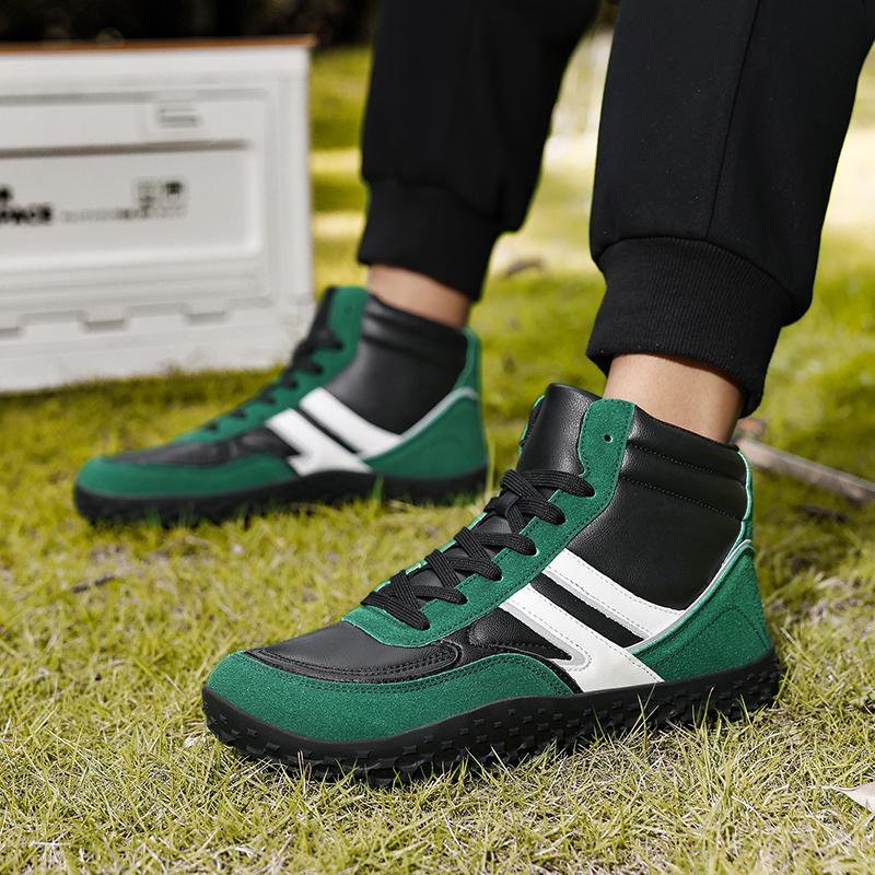 Fashion High-top Sports Shoes Men's Lace-up Running Shoes Elastic Casual Sneakers Women's Anti-slip Hiking Walking Shoes