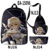 Luxury Novelty Cool Genshin Impact 3D Printed 3pcs/Set Pupil School Bags Travel Laptop Backpack Chest Bag Pencil Case
