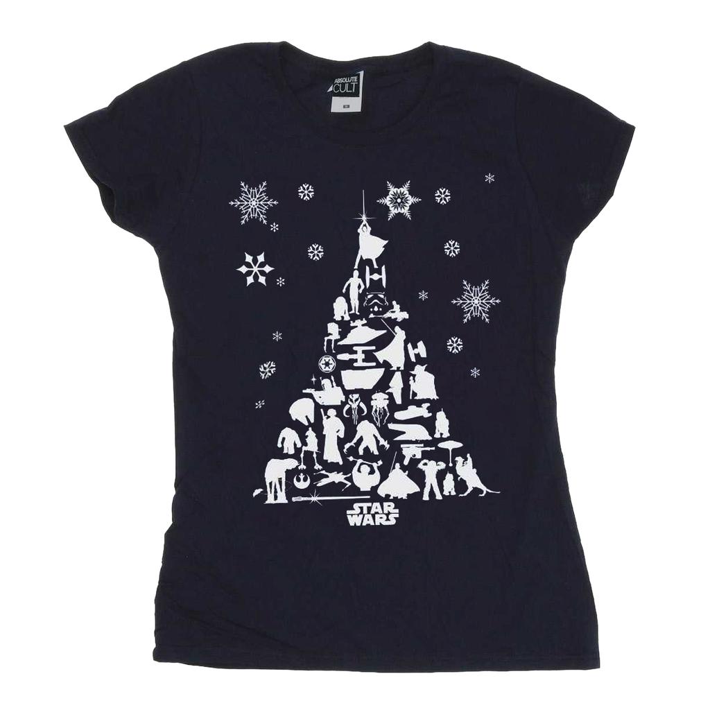 STAR WARS Womens/Ladies Christmas Tree Cotton T-Shirt