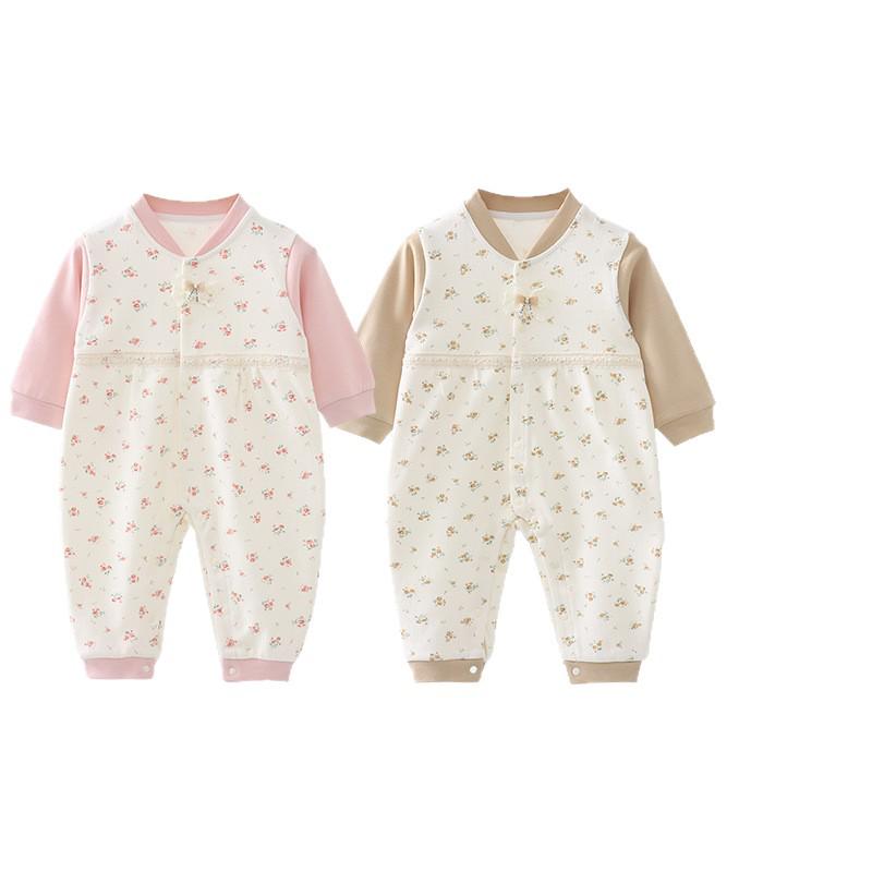 Nation's Top-Selling: Antibacterial Cotton Baby Bodysuit for Spring & Autumn - Long Sleeve, Perfect for Crawling & Home Wear.