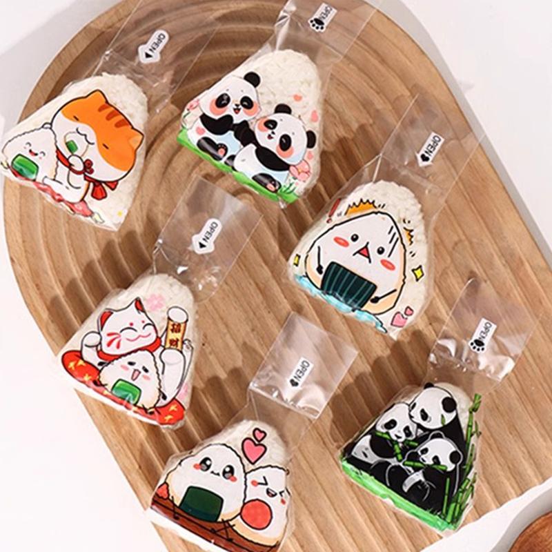 50/100Pcs Japenese Triangle Rice Ball Disposable Packaging Bag Nori Onigiri Sushi Bag Sushi Making Mold Bento Accessories