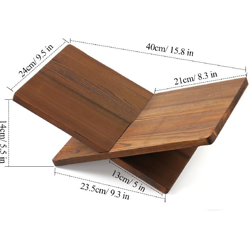 Book Stand for Reading - Solid Wood Book Holder for Open and Closed Books, Cookbook, Magazines, Textbooks (Redwood)