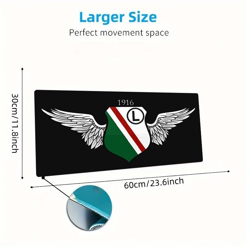 Legia Warsaw Print  Cushion Non-slip Laptop Tablet Big Mousepad XXL Mat Mini PC Playmat With Lock edge