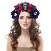 Halloween Theme Headband Day of The Dead Skull Flower Veil Hairband Cosplay Costume Headpiece Women Festival Hair Decors