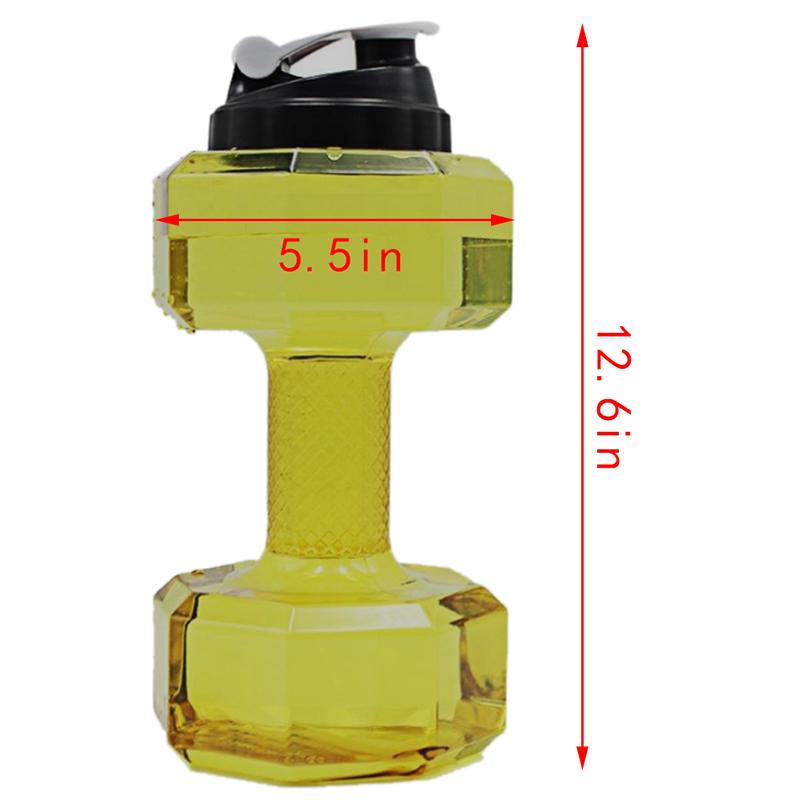 2.2L Láhev na vodu Sportovní posilovna Džbán Činka Činkovitý Tvar Cvičení Fitness Protein