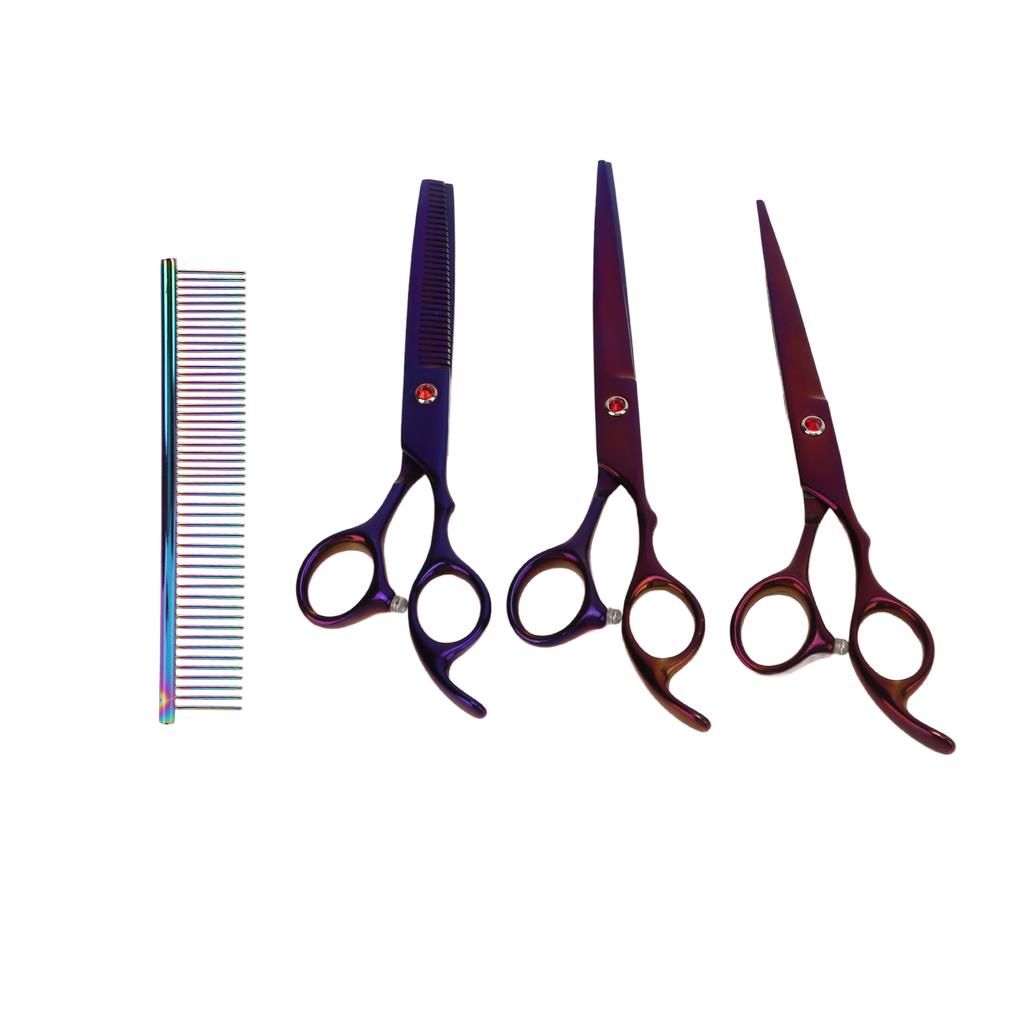 5 Pcs 7 Inch Professional Grooming Scissors Stainless Steel Rabbit Grooming Scissors Set for Small