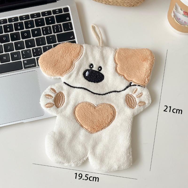 

Полотенце для рук с изображением мультяшной собаки, супервпитывающее, утолщенное, сассафрасовое полотенце для рук, для детской ванной комнаты, не линяет, маленькое квадратное полотенце Latte puppy